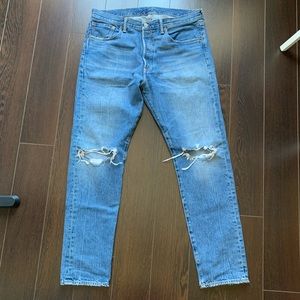 Levi’s 501 CT Distressed Denim Jeans Ripped Knees